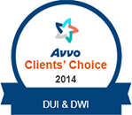 Logo Recognizing Izquierdo Law Firm, P.A.'s affiliation with AVVO Clients' Choice DUI
