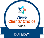 Logo Recognizing Izquierdo Law Firm, P.A.'s affiliation with AVVO Clients' Choice DUI